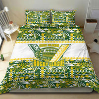Cook Islands Island Floral Bedding Set Green Traditional Kuki's Geometric Pattern LT9 - Polynesian Pride