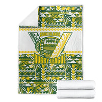 Cook Islands Island Floral Blanket Green Traditional Kuki's Geometric Pattern LT9 - Polynesian Pride