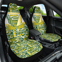Cook Islands Island Floral Car Seat Cover Green Traditional Kuki's Geometric Pattern LT9 One Size Green - Polynesian Pride