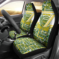 Cook Islands Island Floral Car Seat Cover Green Traditional Kuki's Geometric Pattern LT9 - Polynesian Pride