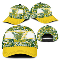 Cook Islands Island Floral Classic Cap Green Traditional Kuki's Geometric Pattern