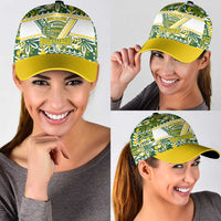 Cook Islands Island Floral Classic Cap Green Traditional Kuki's Geometric Pattern