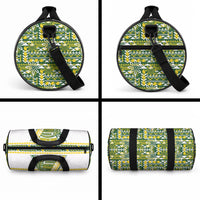 Cook Islands Island Floral Duffle Bag Green Traditional Kuki's Geometric Pattern LT9 - Polynesian Pride