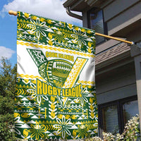 Cook Islands Island Floral Garden Flag Green Traditional Kuki's Geometric Pattern LT9 - Polynesian Pride