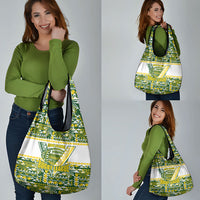 Cook Islands Island Floral Grocery Bag Green Traditional Kuki's Geometric Pattern LT9 - Polynesian Pride