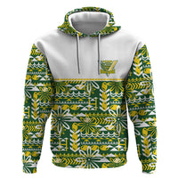 Cook Islands Island Floral Hoodie Green Traditional Kuki's Geometric Pattern LT9 Pullover Hoodie Green - Polynesian Pride