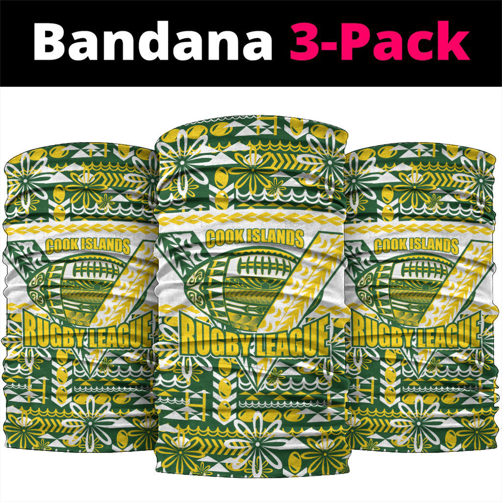 Cook Islands Island Floral Neck Gaiter Green Traditional Kuki's Geometric Pattern LT9 package One Size: 25*50cm Green - Polynesian Pride