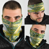 Cook Islands Island Floral Neck Gaiter Green Traditional Kuki's Geometric Pattern LT9 - Polynesian Pride