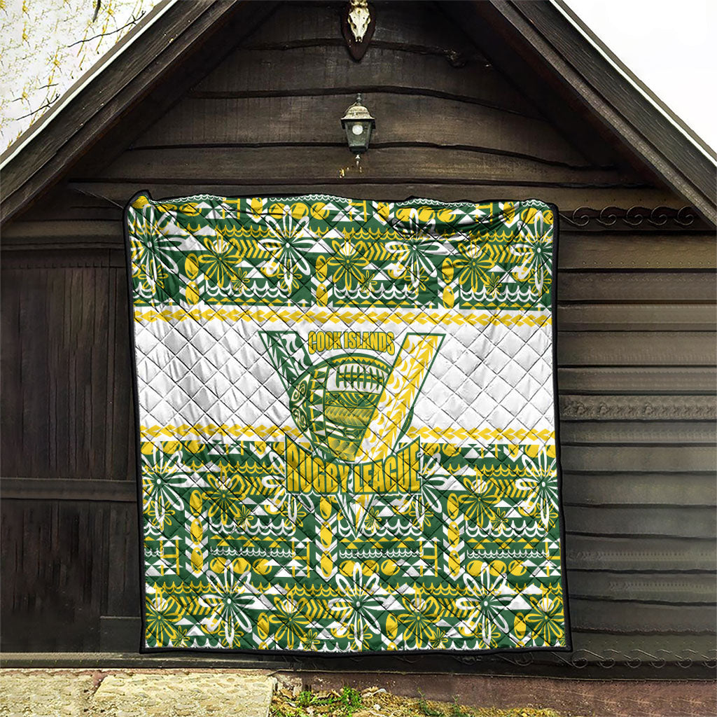 Cook Islands Island Floral Quilt Green Traditional Kuki's Geometric Pattern LT9 - Polynesian Pride