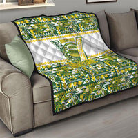 Cook Islands Island Floral Quilt Green Traditional Kuki's Geometric Pattern LT9 - Polynesian Pride