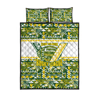 Cook Islands Island Floral Quilt Bed Set Green Traditional Kuki's Geometric Pattern LT9 - Polynesian Pride