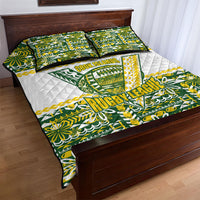 Cook Islands Island Floral Quilt Bed Set Green Traditional Kuki's Geometric Pattern LT9 - Polynesian Pride