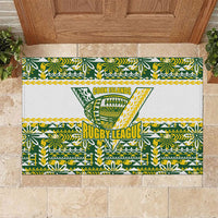 Cook Islands Island Floral Rubber Doormat Green Traditional Kuki's Geometric Pattern LT9 Green - Polynesian Pride