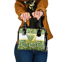 Cook Islands Island Floral Shoulder Handbag Green Traditional Kuki's Geometric Pattern LT9 One Size Green - Polynesian Pride