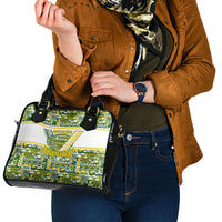 Cook Islands Island Floral Shoulder Handbag Green Traditional Kuki's Geometric Pattern LT9 - Polynesian Pride