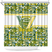 Cook Islands Island Floral Shower Curtain Green Traditional Kuki's Geometric Pattern LT9 Green - Polynesian Pride