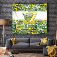 Cook Islands Island Floral Tapestry Green Traditional Kuki's Geometric Pattern LT9 Green - Polynesian Pride