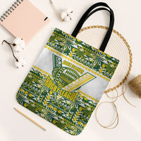 Cook Islands Island Floral Tote Bag Green Traditional Kuki's Geometric Pattern LT9 Black Strap One Size Green - Polynesian Pride