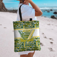 Cook Islands Island Floral Tote Bag Green Traditional Kuki's Geometric Pattern LT9 - Polynesian Pride