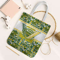 Cook Islands Island Floral Tote Bag Green Traditional Kuki's Geometric Pattern LT9 White Strap One Size Green - Polynesian Pride