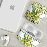 Cook Islands Island Floral AirPods Case White Traditional Kuki's Geometric Pattern LT9 - Polynesian Pride