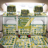 Cook Islands Island Floral Back Car Seat Cover White Traditional Kuki's Geometric Pattern LT9 - Polynesian Pride