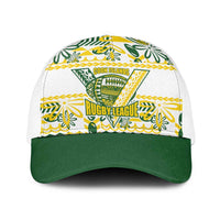Cook Islands Island Floral Baseball Net Cap White Traditional Kuki's Geometric Pattern