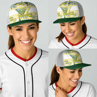 Cook Islands Island Floral Baseball Net Cap White Traditional Kuki's Geometric Pattern