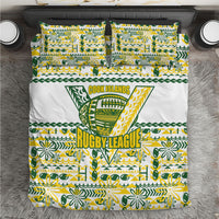 Cook Islands Island Floral Bedding Set White Traditional Kuki's Geometric Pattern LT9 White - Polynesian Pride