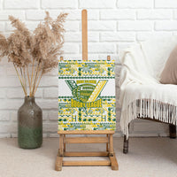 Cook Islands Island Floral Canvas Wall Art White Traditional Kuki's Geometric Pattern LT9 - Polynesian Pride