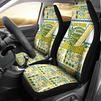 Cook Islands Island Floral Car Seat Cover White Traditional Kuki's Geometric Pattern LT9 - Polynesian Pride