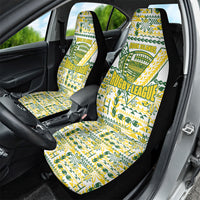 Cook Islands Island Floral Car Seat Cover White Traditional Kuki's Geometric Pattern LT9 - Polynesian Pride