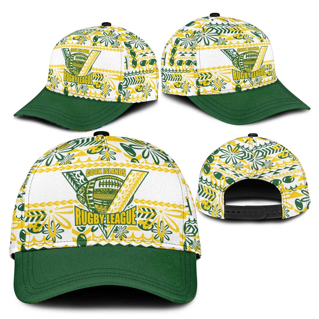 Cook Islands Island Floral Classic Cap White Traditional Kuki's Geometric Pattern LT9 - Polynesian Pride