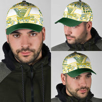 Cook Islands Island Floral Classic Cap White Traditional Kuki's Geometric Pattern LT9 - Polynesian Pride