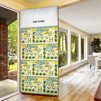 Cook Islands Island Floral Door Cover White Traditional Kuki's Geometric Pattern LT9 - Polynesian Pride