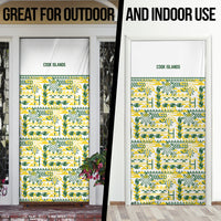 Cook Islands Island Floral Door Cover White Traditional Kuki's Geometric Pattern LT9 - Polynesian Pride