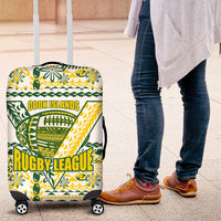 Cook Islands Island Floral Luggage Cover White Traditional Kuki's Geometric Pattern LT9 White - Polynesian Pride