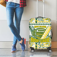 Cook Islands Island Floral Luggage Cover White Traditional Kuki's Geometric Pattern LT9 - Polynesian Pride