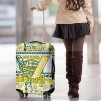 Cook Islands Island Floral Luggage Cover White Traditional Kuki's Geometric Pattern LT9 - Polynesian Pride
