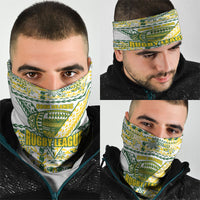 Cook Islands Island Floral Neck Gaiter White Traditional Kuki's Geometric Pattern LT9 - Polynesian Pride