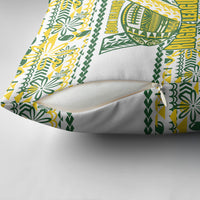 Cook Islands Island Floral Pillow Cover White Traditional Kuki's Geometric Pattern LT9 - Polynesian Pride