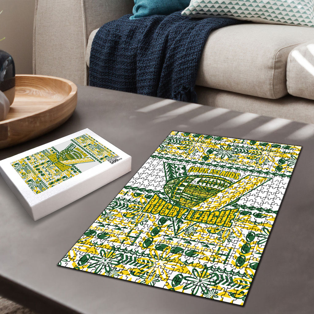 Cook Islands Island Floral Puzzle White Traditional Kuki's Geometric Pattern LT9 - Polynesian Pride