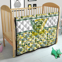 Cook Islands Island Floral Quilt White Traditional Kuki's Geometric Pattern LT9 - Polynesian Pride
