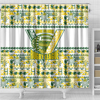 Cook Islands Island Floral Shower Curtain White Traditional Kuki's Geometric Pattern LT9 - Polynesian Pride