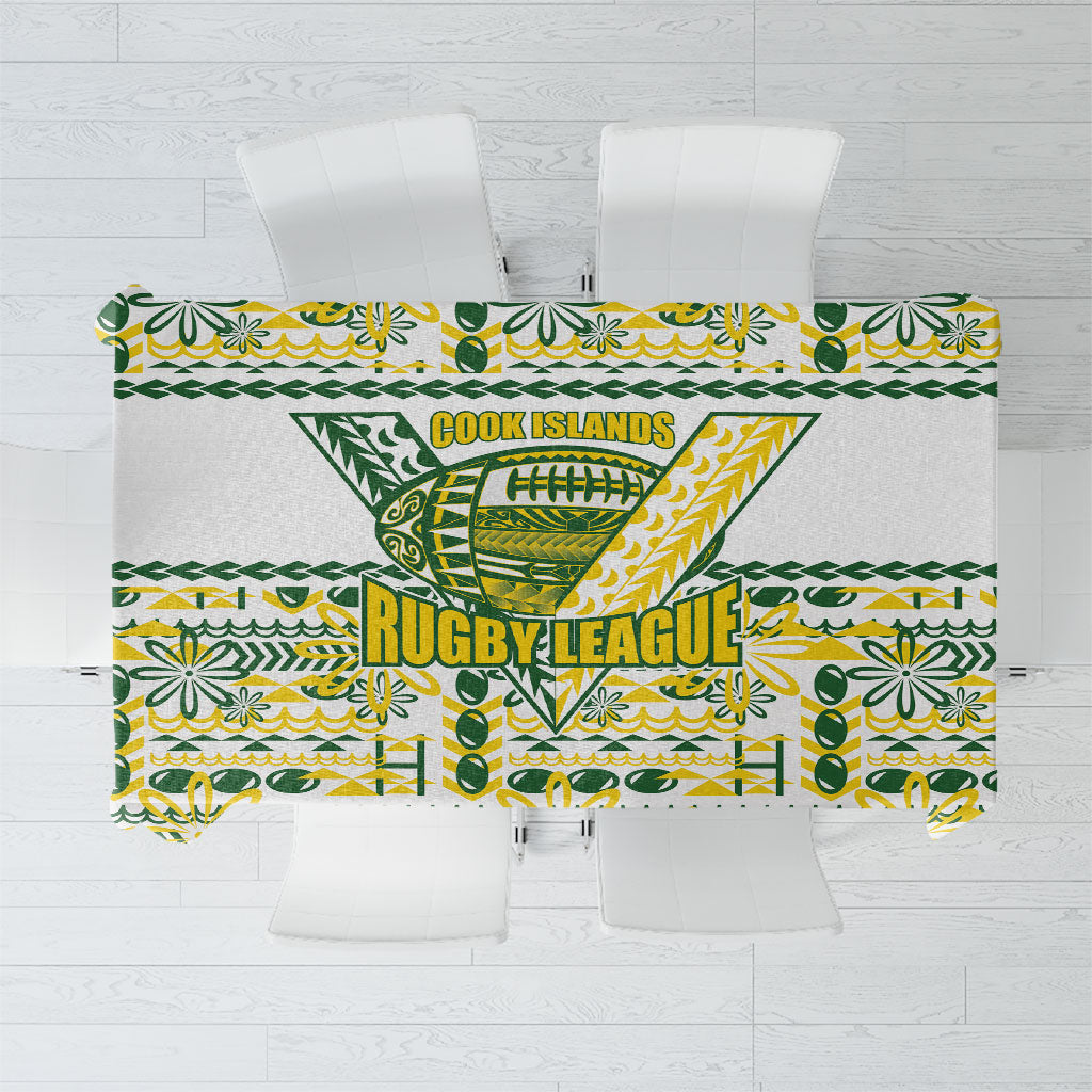 Cook Islands Island Floral Tablecloth White Traditional Kuki's Geometric Pattern LT9 White - Polynesian Pride