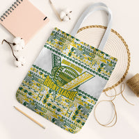 Cook Islands Island Floral Tote Bag White Traditional Kuki's Geometric Pattern LT9 White Strap One Size White - Polynesian Pride