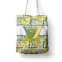 Cook Islands Island Floral Tote Bag White Traditional Kuki's Geometric Pattern LT9 - Polynesian Pride