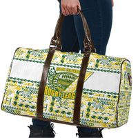 Cook Islands Island Floral Travel Bag White Traditional Kuki's Geometric Pattern LT9 - Polynesian Pride