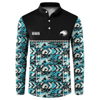 Aotearoa New Zealand Kiwis Tima Riki Motu Button Sweatshirt LT9 Black - Polynesian Pride