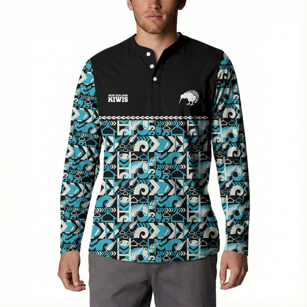 Aotearoa New Zealand Kiwis Tima Riki Motu Button Sweatshirt LT9 - Polynesian Pride
